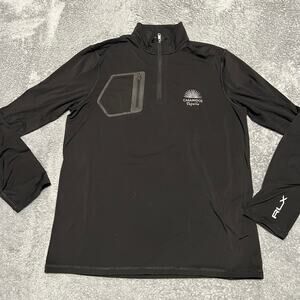 Ralph Lauren RLX Shirt Men Medium Black Quarter Zip Performance Golf Long Sleeve